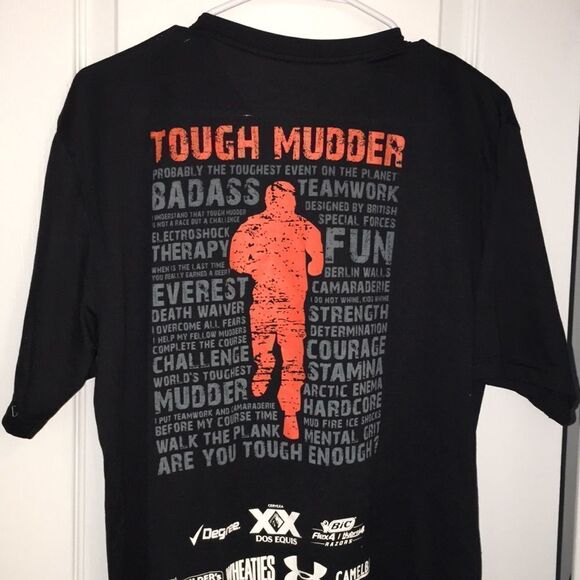 Under Armour Tough Mudder 2013 finisher T work out training t shirt L black - Picture 3 of 3